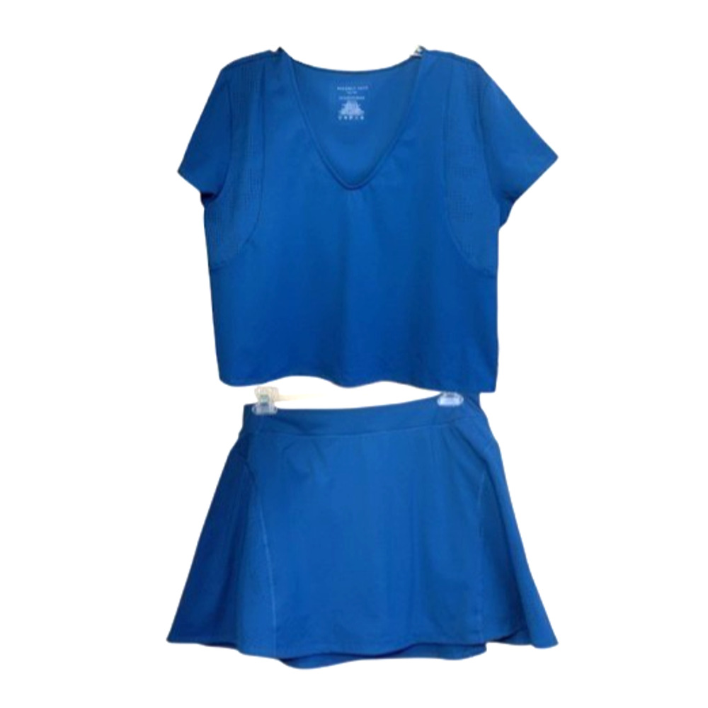 Sincerely Jules Active Size X-Large Blue Top & Skort Set Performance Tennis Golf